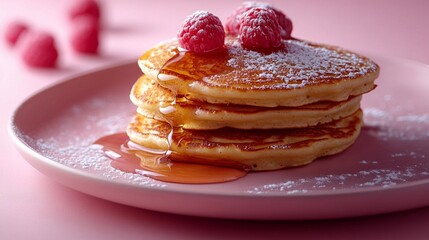 Pancakes for Breakfast on a Solid Background