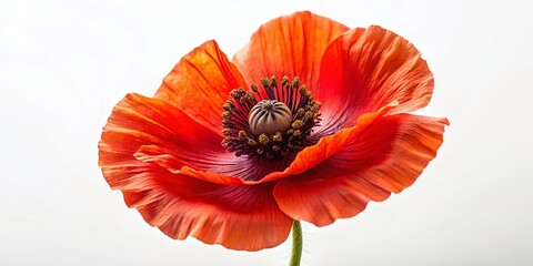 Red Poppy Isolated on White - Fashion Photography