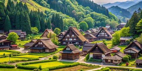 Shirakawa-go, Japan - Traditional Gassho-style Houses - May 2019 - High Depth of Field