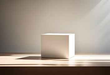 明るい部屋にシンプルな白い箱