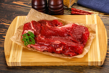 Raw beef meat piece for cooking