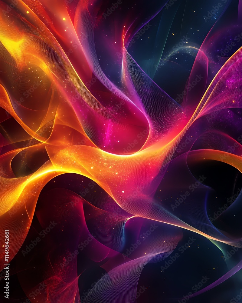 Poster a modern design concept background, featuring abstract geometric shapes, vibrant colors, and dynamic