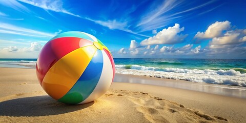 Obraz premium Vibrant Beach Ball Bounce - Summer Vibes