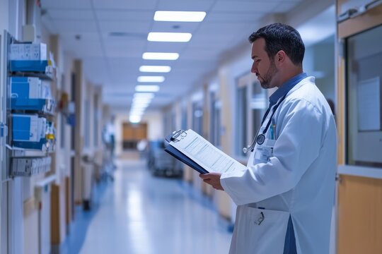 Cybersecurity expert evaluating hospital security measures to safeguard electronic medical records