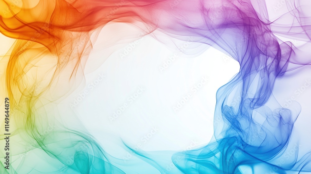 Poster vibrant gradient frame surrounding a luminous white center, creating a striking visual contrast and 