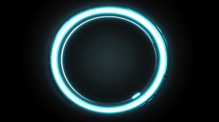 Obraz premium Futuristic neon frame with luminous core, vibrant colors illuminating edges, creating a striking visual centerpiece for modern design.