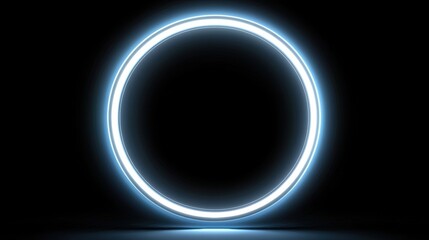 Obraz premium Futuristic neon frame with a luminous white center, vibrant colors illuminating the surrounding space, sleek and modern design elements