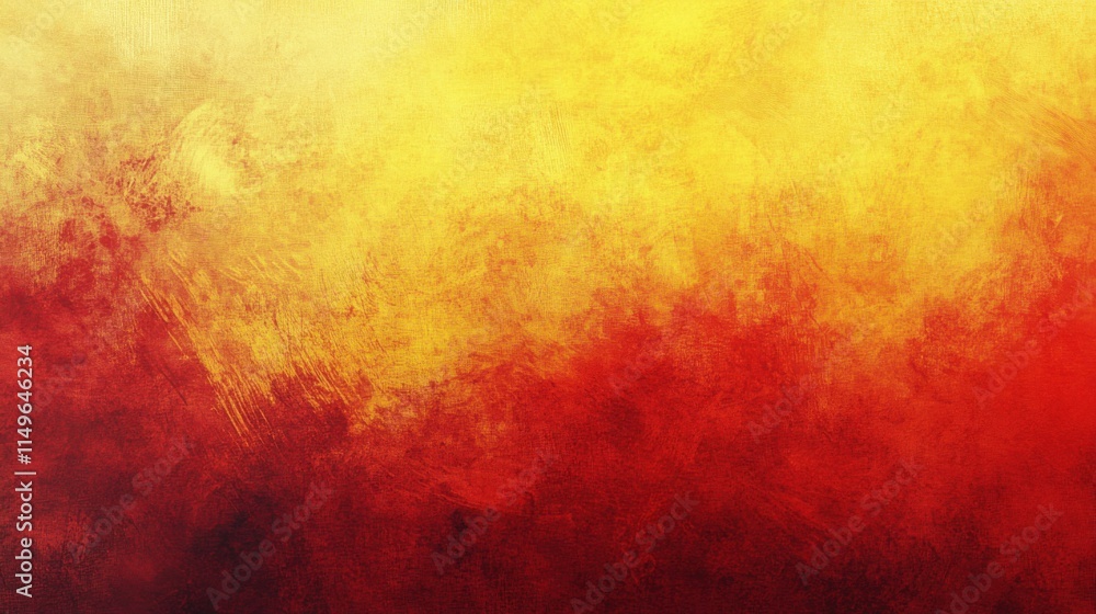 Poster red and yellow color background with gradient and grain effect