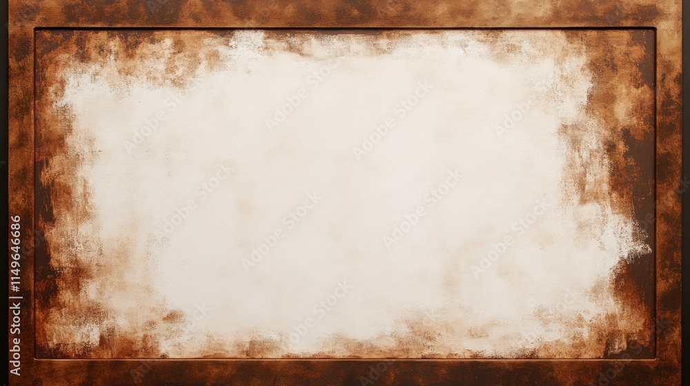 Poster elegant brown textured frame encasing a pristine white center, enhancing simplicity and sophisticati