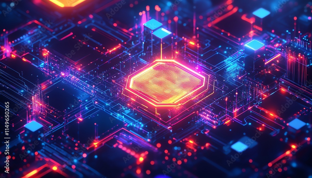 Aufkleber a modern it security concept with a glowing shield, secure networks, and firewall symbols, surrounde