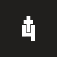 Creative letter 4T or T4 unique logo design, T lowercase and modern art icon symbol minimal vector template and modern business identity logo design concept.