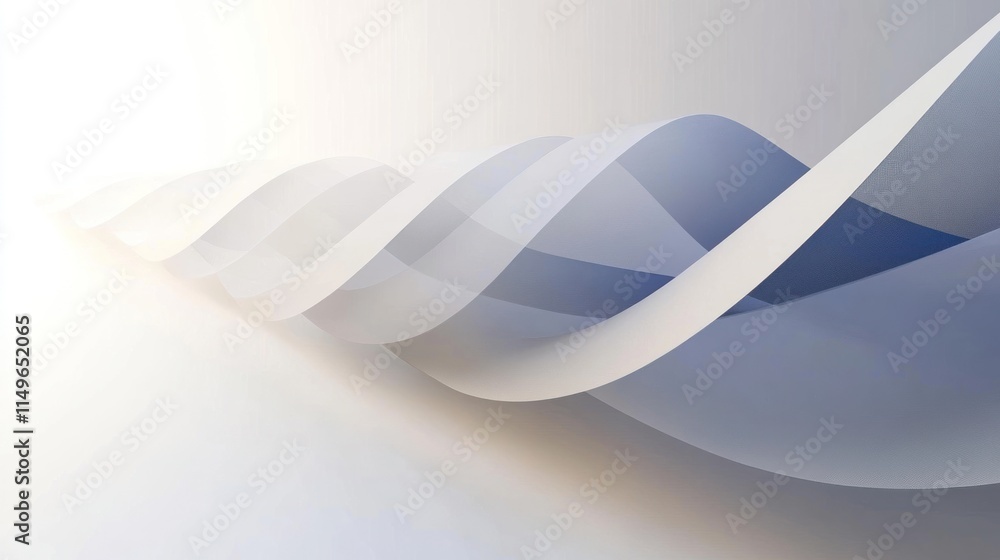 Poster abstract spiral ribbon design with soft light and shadow.