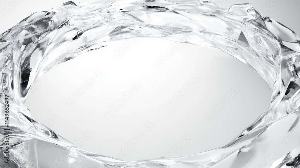 Aufkleber crystal-clear ice frame surrounding a luminous white core, creating a striking visual contrast and e