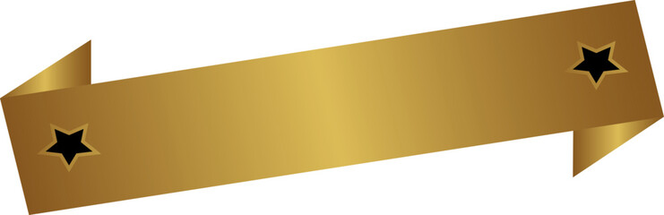 Gold ribbon banner.  horizontal blank ribbon