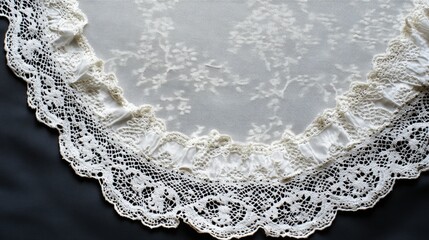 Elegant vintage lace framing a luminous white center, perfect for invitations or decorative art projects.