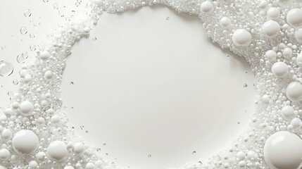 Abstract bubble frame with a pristine white center, vibrant colors create a playful yet elegant design, perfect for modern presentations.