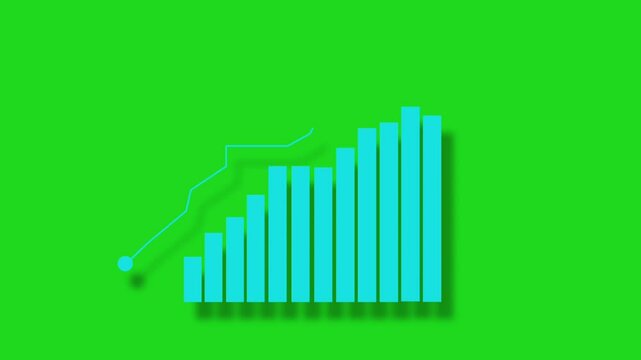 Level growth trend line graph going Up. Financial data and diagrams. For stock market increase, rising financial data, Investment growth after, animated video. 