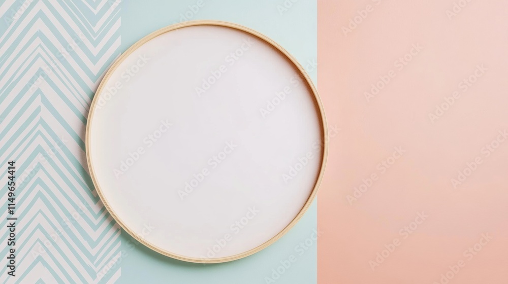 Poster zigzag frame with white core, striking abstract design featuring dynamic zigzag patterns surrounding