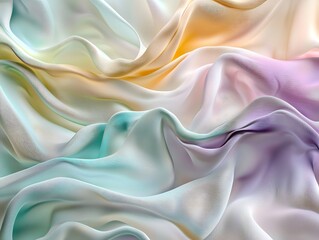 Obraz premium Luxurious Waves of Pastel Fabric in Abstract Elegance