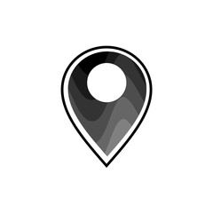 Vector Icon Pin on map. Location sign symbol. Maps signs black gradient colors.