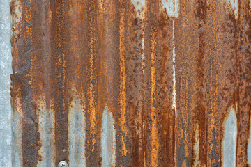 Industrial rusty background old grunge rusty zinc wall for textured background old rusty galvanized rust and scratched steel texture corrugated iron siding vintage background