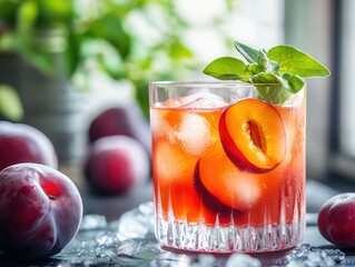 Fresh summer drinks cocktails with berries.