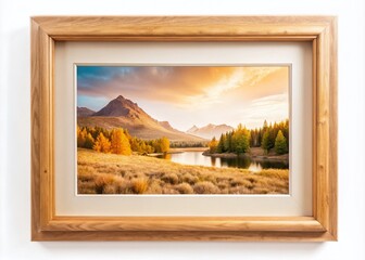 Simple Minimalist Wooden Frame Mockup, Neutral Landscape Photography, Letter Size Frame, Blank Frame, Photo Frame Mockup, Landscape Photo Frame