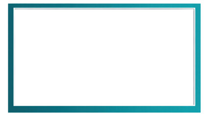 Obraz premium Bold teal border with smooth edges, bright white center, modern design, vibrant color contrast, ideal for presentations or digital displays