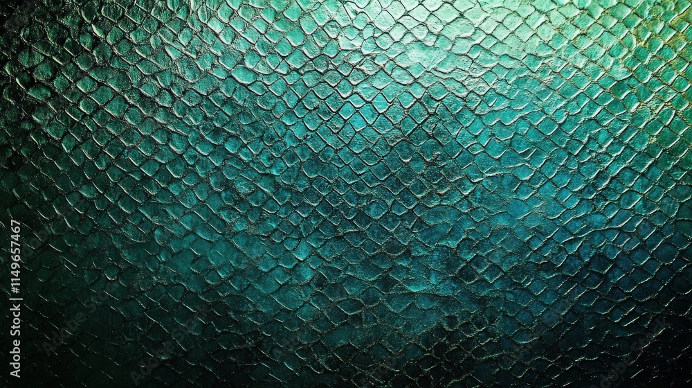 Poster teal textured snakeskin pattern background image