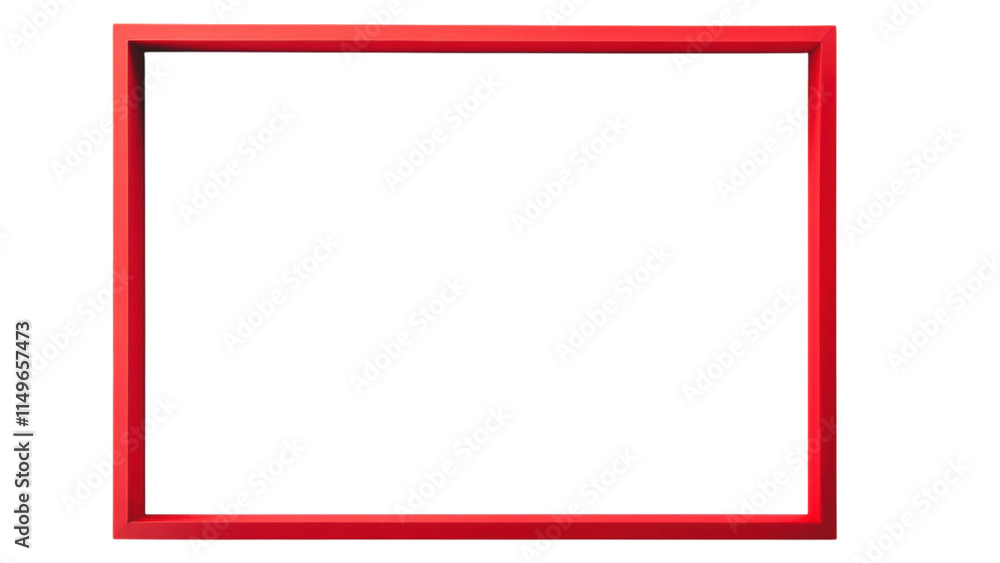 Poster minimalist design featuring a bold red border framing a stark white canvas, emphasizing simplicity a