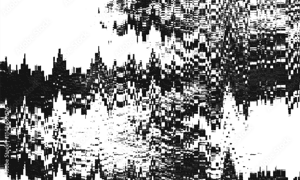 Poster glitch background. vhs grunge texture with noise effect and pixelation. analog video digital errors.
