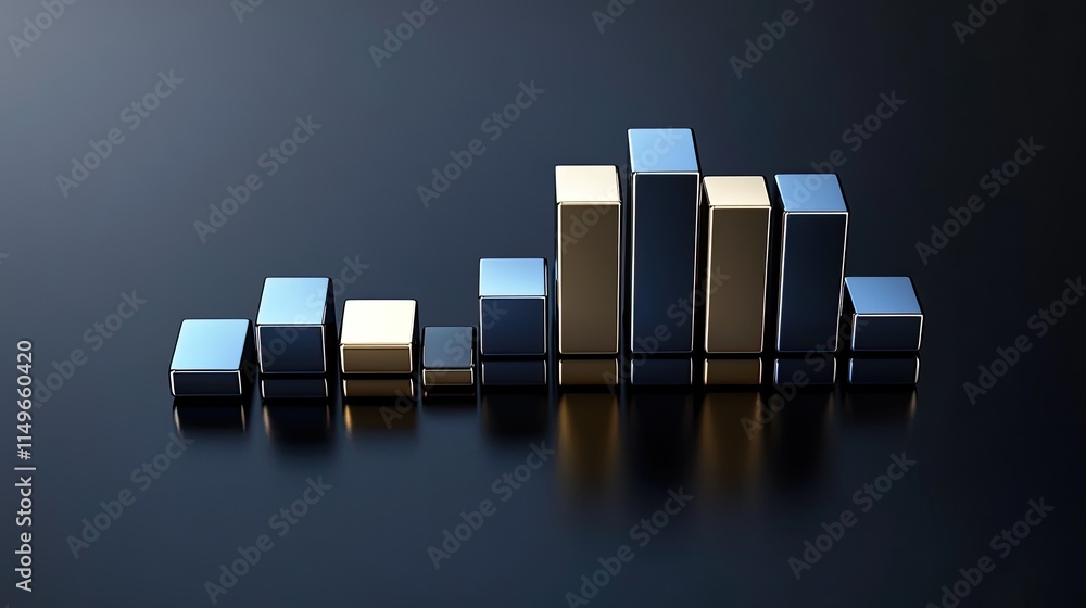 Poster Abstract 3D Bar Graph Visualization on Dark Background Surface