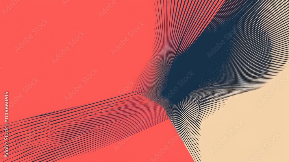 Poster abstract lines and colors creating dynamic visual composition