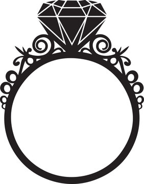black diamond ring design clip art preview