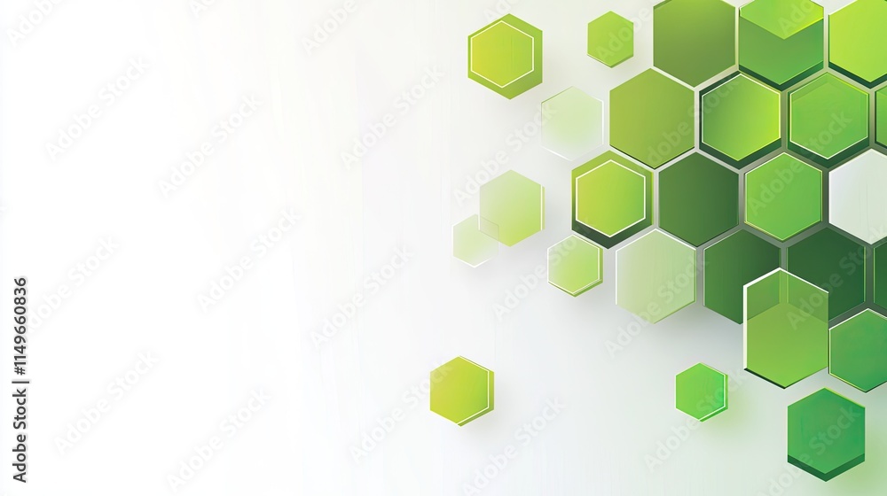 Aufkleber abstract green hexagon pattern for modern background design