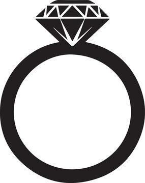 recommend clip art: Wedding Ring With Diamond silhouette icon vector