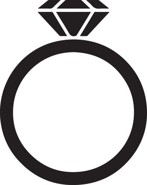 recommend clip art: Wedding Ring With Diamond silhouette icon vector