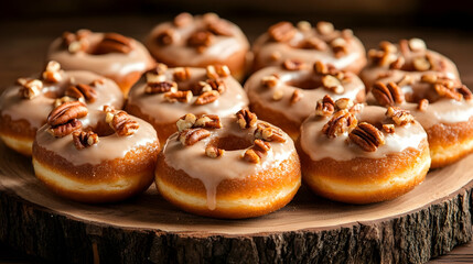 Delicious Pecan Donuts Food Photography