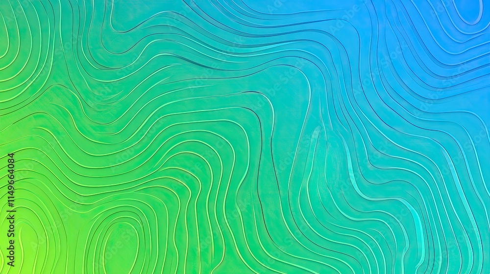 Poster abstract flowing lines in gradient color background design