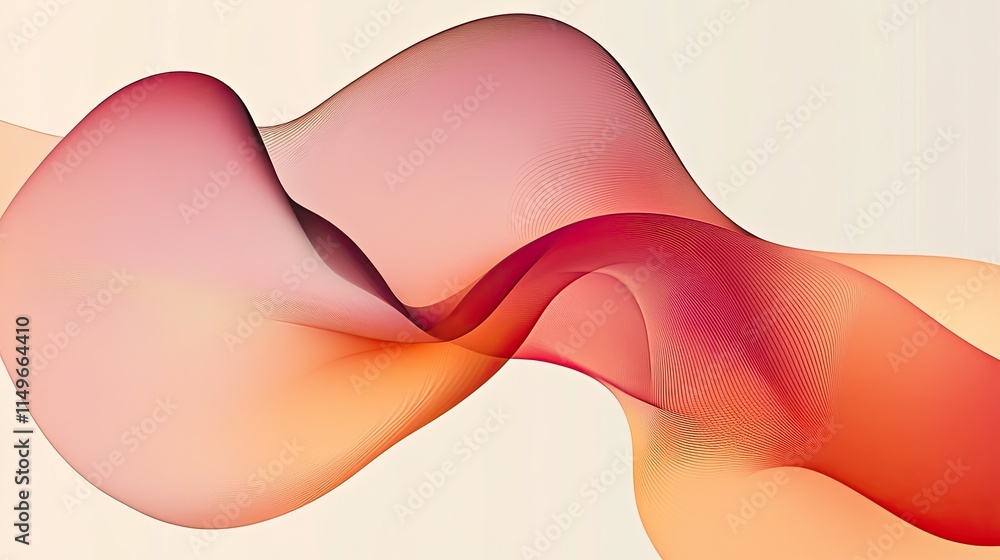 Poster abstract colorful wave design with smooth curves and flowing shapes