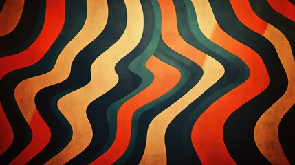 Colorful Wavy Pattern Abstract Design with Vibrant Earthy Tones