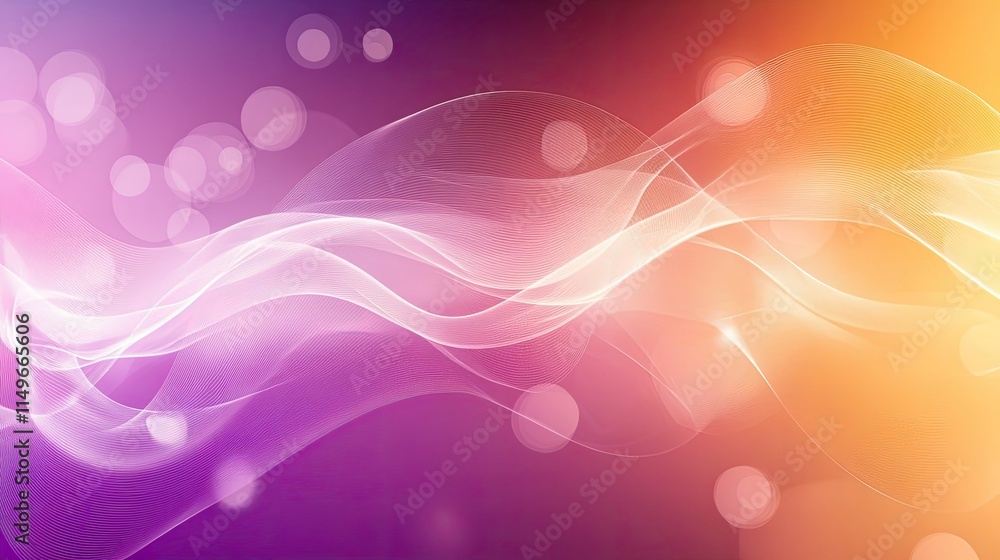 Poster elegant abstract waves design with colorful background effects