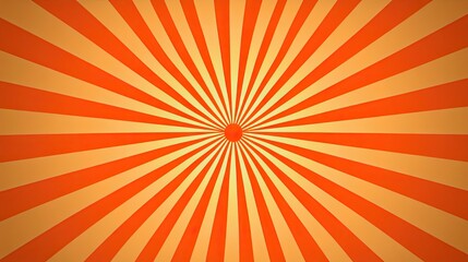 Fototapeta premium Vibrant Orange Sunburst Background with Radiating Lines and Texture
