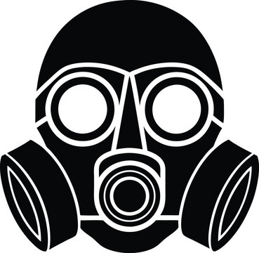 recommend clip art: Gas mask silhouette. Respirator gas mask silhouette vector illustration