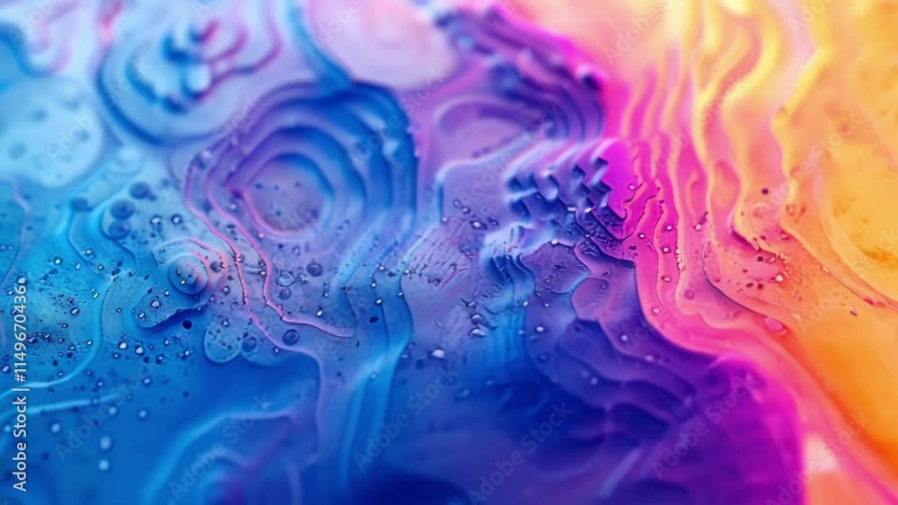 Poster colorful topographic lines are flowing, creating a futuristic landscape representing big data and te