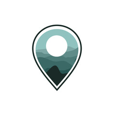 Vector Icon Pin on map. Location sign symbol. Maps signs with gradient colors.
