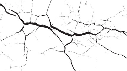 Surface cracks and fissures in ground. Vector grunge cracked texture style with cracked texture.

