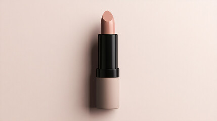 Obraz premium Closeup beautiful lipstick tube in cover on background. 