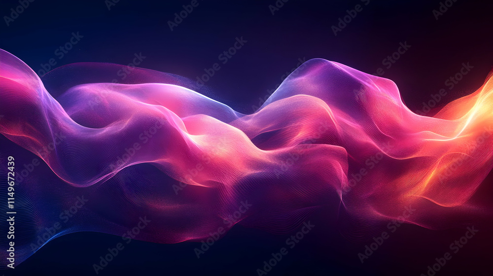 Aufkleber abstract colorful waves of light creating a fluid, dynamic visual effect.