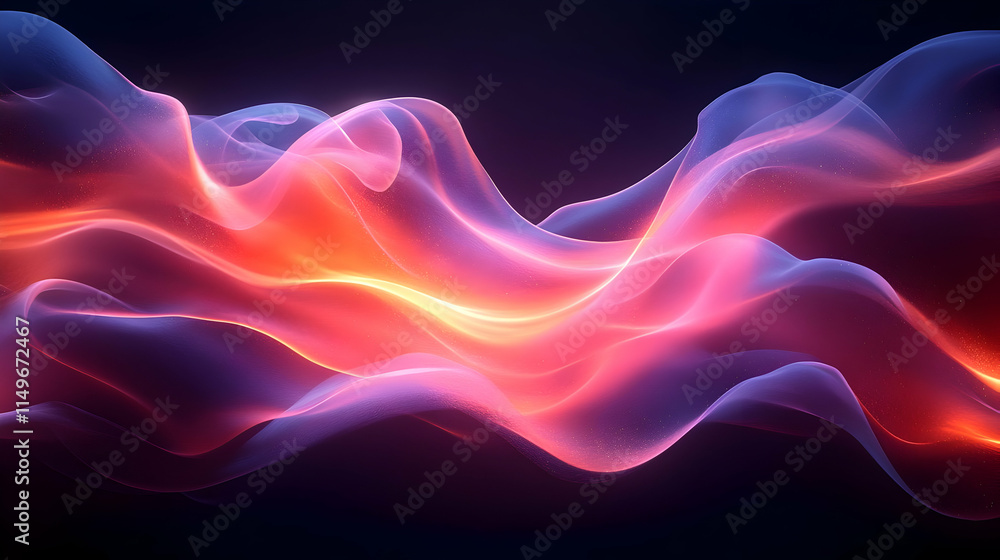Aufkleber abstract waves of light in vibrant colors creating a dynamic visual effect.